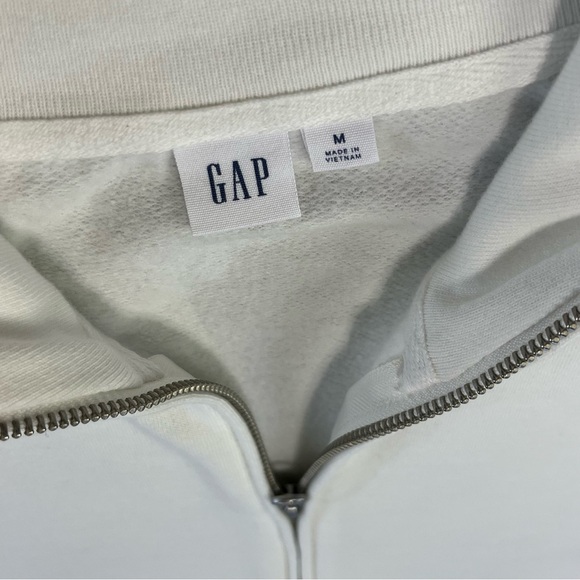Gap Factory 1/2 Zip Mock Neck Fleece Pullover In White Size Medium - Picture 7 of 7